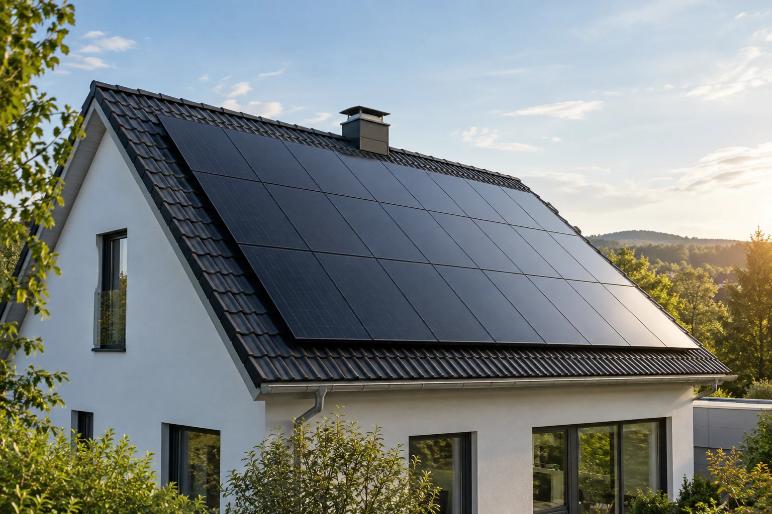 Hausdach mit Photovoltaikanlage